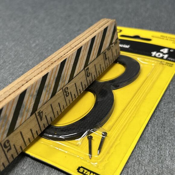 Vintage 2002 Stanley House Number 8 Black Finish 4" NOS 57-9958 USA Packaged - Picture 5 of 8